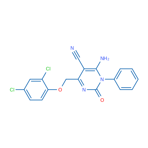 6-Amino-4-[(2,4-dichlorophenoxy)methyl]-2-oxo-1-phenyl-1,2-dihydropyrimidine-5-carbonitrile 1g