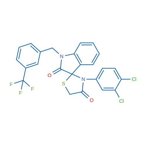 3'-(3,4-Dichlorophenyl)-1-{[3-(trifluoromethyl)phenyl]methyl}-1,2-dihydrospiro[indole-3,2'-[1,3]thiazolidine]-2,4'-dione 1g