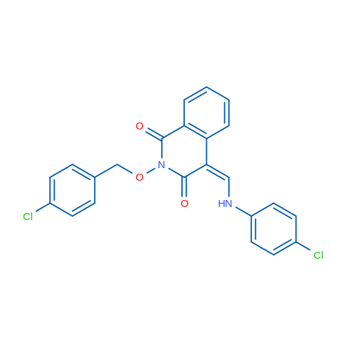 (4Z)-4-{[(4-chlorophenyl)amino]methylidene}-2-[(4-chlorophenyl)methoxy]-1,2,3,4-tetrahydroisoquinoline-1,3-dione 1g