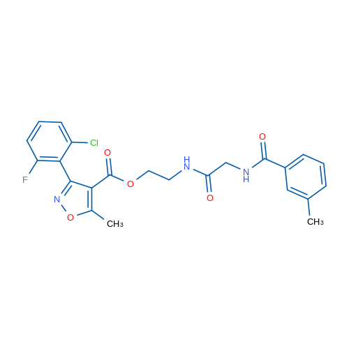 2-{2-[(3-methylphenyl)formamido]acetamido}ethyl 3-(2-chloro-6-fluorophenyl)-5-methyl-1,2-oxazole-4-carboxylate 1g