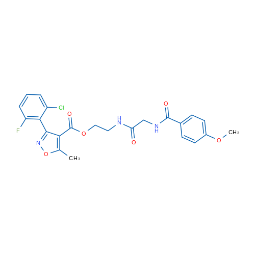 2-{2-[(4-methoxyphenyl)formamido]acetamido}ethyl 3-(2-chloro-6-fluorophenyl)-5-methyl-1,2-oxazole-4-carboxylate 1g