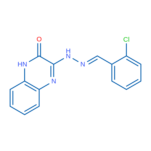 3-[(E)-2-[(2-Chlorophenyl)methylidene]hydrazin-1-yl]-1,2-dihydroquinoxalin-2-one 1g