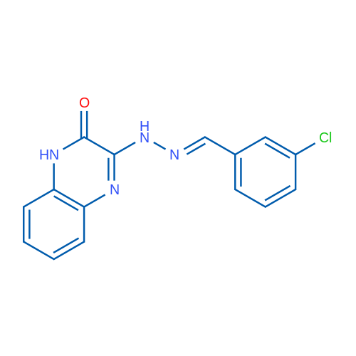 3-[(E)-2-[(3-Chlorophenyl)methylidene]hydrazin-1-yl]-1,2-dihydroquinoxalin-2-one 1g
