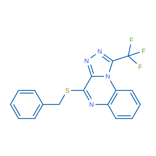 4-(Benzylsulfanyl)-1-(trifluoromethyl)-[1,2,4]triazolo[4,3-a]quinoxaline 1g