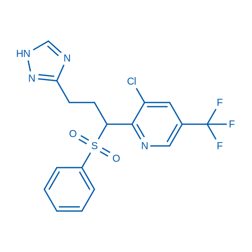 2-[1-(Benzenesulfonyl)-3-(1H-1,2,4-triazol-3-yl)propyl]-3-chloro-5-(trifluoromethyl)pyridine 1g
