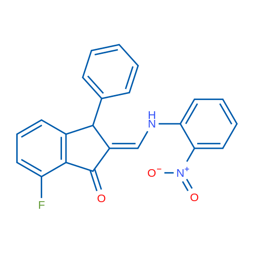 (2E)-7-Fluoro-2-{[(2-nitrophenyl)amino]methylidene}-3-phenyl-2,3-dihydro-1H-inden-1-one 1g