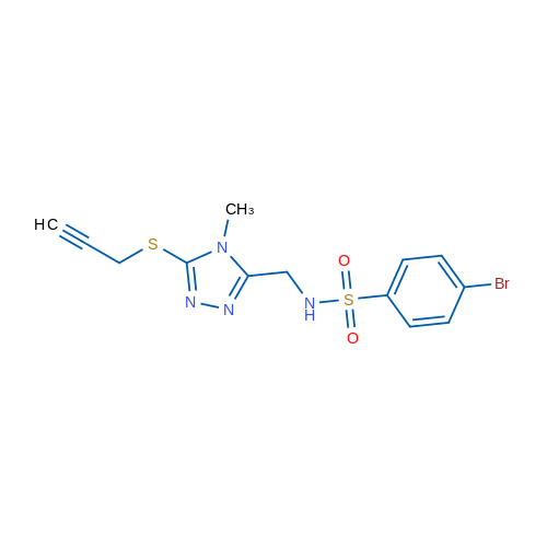 4-Bromo-N-{[4-methyl-5-(prop-2-yn-1-ylsulfanyl)-4H-1,2,4-triazol-3-yl]methyl}benzene-1-sulfonamide 1g
