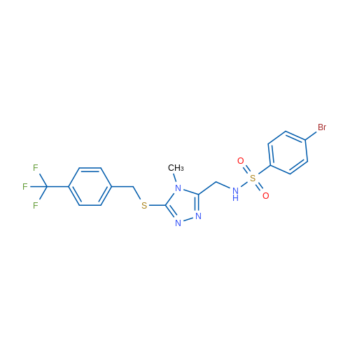4-Bromo-N-{[4-methyl-5-({[4-(trifluoromethyl)phenyl]methyl}sulfanyl)-4H-1,2,4-triazol-3-yl]methyl}benzene-1-sulfonamide 1g