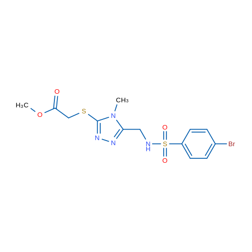 Methyl 2-({5-[(4-bromobenzenesulfonamido)methyl]-4-methyl-4H-1,2,4-triazol-3-yl}sulfanyl)acetate 1g