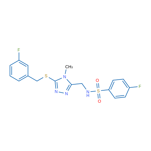 4-Fluoro-N-[(5-{[(3-fluorophenyl)methyl]sulfanyl}-4-methyl-4H-1,2,4-triazol-3-yl)methyl]benzene-1-sulfonamide 1g