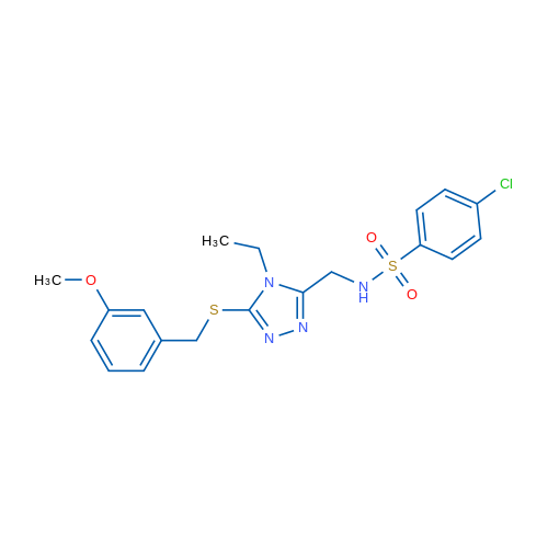 4-Chloro-N-[(4-ethyl-5-{[(3-methoxyphenyl)methyl]sulfanyl}-4H-1,2,4-triazol-3-yl)methyl]benzene-1-sulfonamide 1g