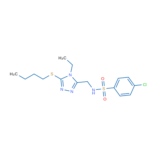 N-{[5-(butylsulfanyl)-4-ethyl-4H-1,2,4-triazol-3-yl]methyl}-4-chlorobenzene-1-sulfonamide 1g