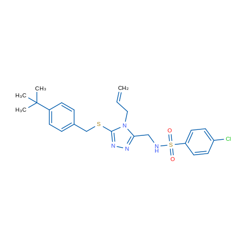 N-[(5-{[(4-tert-butylphenyl)methyl]sulfanyl}-4-(prop-2-en-1-yl)-4H-1,2,4-triazol-3-yl)methyl]-4-chlorobenzene-1-sulfonamide 1g