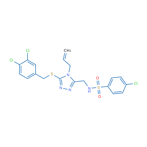 4-Chloro-N-[(5-{[(3,4-dichlorophenyl)methyl]sulfanyl}-4-(prop-2-en-1-yl)-4H-1,2,4-triazol-3-yl)methyl]benzene-1-sulfonamide 1g