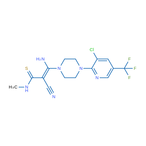 (2E)-3-Amino-3-{4-[3-chloro-5-(trifluoromethyl)pyridin-2-yl]piperazin-1-yl}-2-cyano-N-methylprop-2-enethioamide 1g
