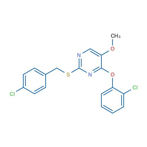 4-(2-Chlorophenoxy)-2-{[(4-chlorophenyl)methyl]sulfanyl}-5-methoxypyrimidine 1g
