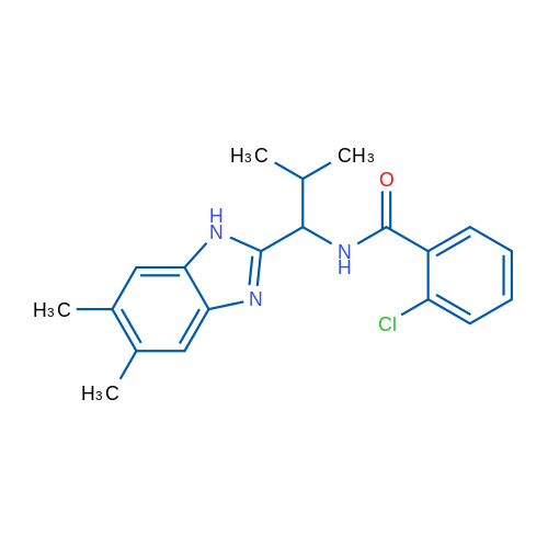 2-Chloro-N-[1-(5,6-dimethyl-1H-1,3-benzodiazol-2-yl)-2-methylpropyl]benzamide 1g