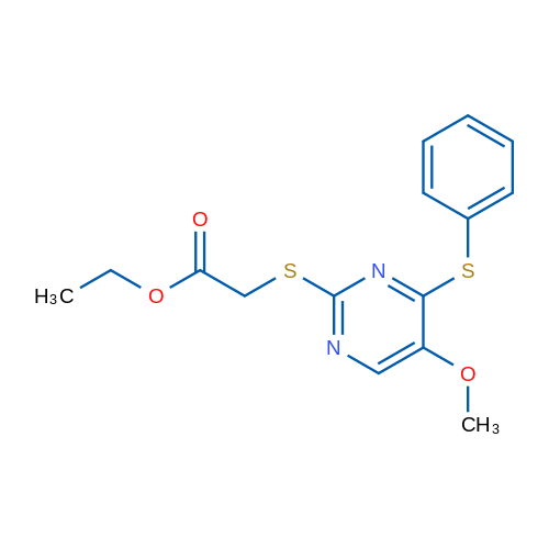Ethyl 2-{[5-methoxy-4-(phenylsulfanyl)pyrimidin-2-yl]sulfanyl}acetate 1g