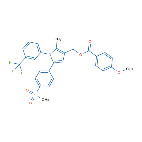[5-(4-Methanesulfonylphenyl)-2-methyl-1-[3-(trifluoromethyl)phenyl]-1H-pyrrol-3-yl]methyl 4-methoxybenzoate 1g