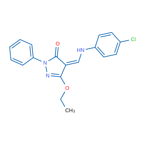 (4Z)-4-{[(4-chlorophenyl)amino]methylidene}-3-ethoxy-1-phenyl-4,5-dihydro-1H-pyrazol-5-one 1g