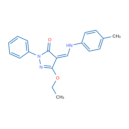 (4Z)-3-Ethoxy-4-{[(4-methylphenyl)amino]methylidene}-1-phenyl-4,5-dihydro-1H-pyrazol-5-one 1g