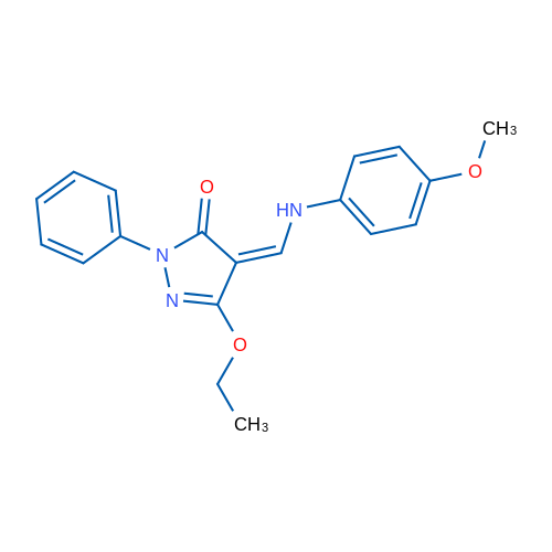 (4Z)-3-Ethoxy-4-{[(4-methoxyphenyl)amino]methylidene}-1-phenyl-4,5-dihydro-1H-pyrazol-5-one 1g