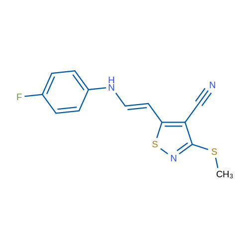 5-[(E)-2-[(4-Fluorophenyl)amino]ethenyl]-3-(methylsulfanyl)-1,2-thiazole-4-carbonitrile 1g