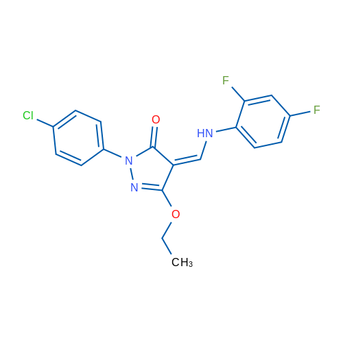 (4Z)-1-(4-Chlorophenyl)-4-{[(2,4-difluorophenyl)amino]methylidene}-3-ethoxy-4,5-dihydro-1H-pyrazol-5-one 1g