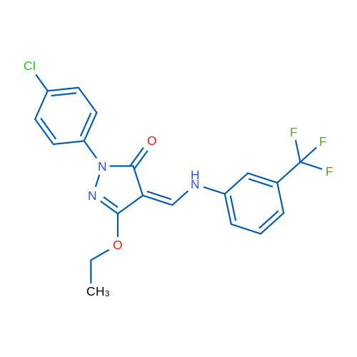 (4Z)-1-(4-Chlorophenyl)-3-ethoxy-4-({[3-(trifluoromethyl)phenyl]amino}methylidene)-4,5-dihydro-1H-pyrazol-5-one 1g