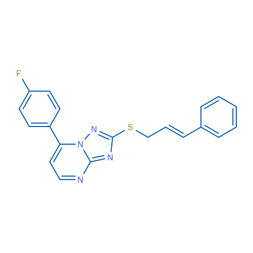 7-(4-Fluorophenyl)-2-{[(2E)-3-phenylprop-2-en-1-yl]sulfanyl}-[1,2,4]triazolo[1,5-a]pyrimidine 1g