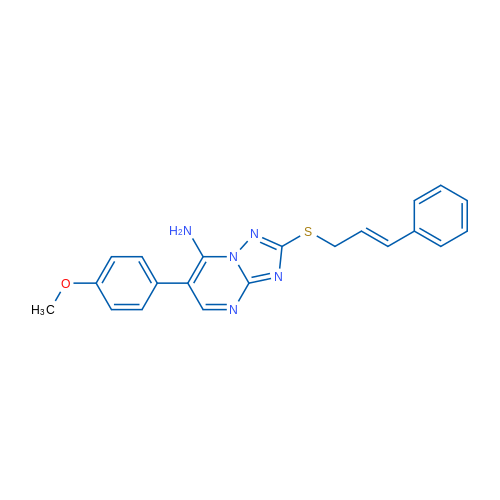 6-(4-Methoxyphenyl)-2-{[(2E)-3-phenylprop-2-en-1-yl]sulfanyl}-[1,2,4]triazolo[1,5-a]pyrimidin-7-amine 1g