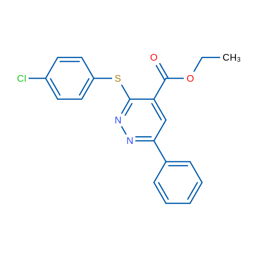 Ethyl 3-[(4-chlorophenyl)sulfanyl]-6-phenylpyridazine-4-carboxylate 1g
