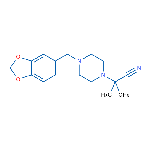 2-{4-[(2H-1,3-benzodioxol-5-yl)methyl]piperazin-1-yl}-2-methylpropanenitrile 1g