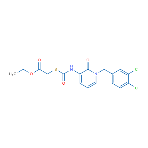 Ethyl 2-[({1-[(3,4-dichlorophenyl)methyl]-2-oxo-1,2-dihydropyridin-3-yl}carbamoyl)sulfanyl]acetate 1g