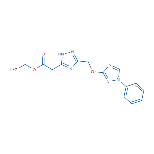Ethyl 2-(3-{[(1-phenyl-1H-1,2,4-triazol-3-yl)oxy]methyl}-1H-1,2,4-triazol-5-yl)acetate 1g