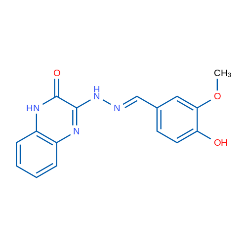 3-[(E)-2-[(4-Hydroxy-3-methoxyphenyl)methylidene]hydrazin-1-yl]-1,2-dihydroquinoxalin-2-one 1g