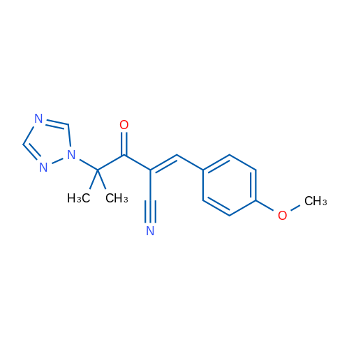 (2E)-2-[(4-Methoxyphenyl)methylidene]-4-methyl-3-oxo-4-(1H-1,2,4-triazol-1-yl)pentanenitrile 1g