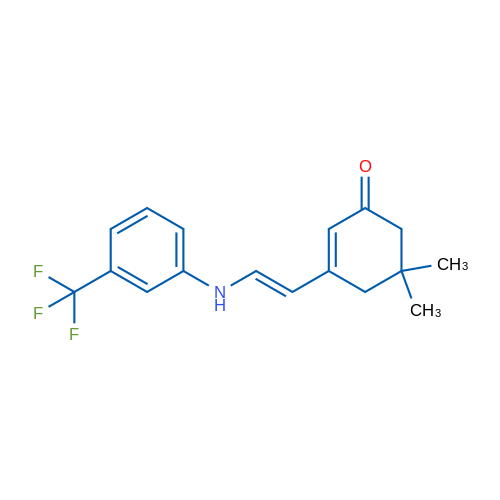 5,5-Dimethyl-3-[(E)-2-{[3-(trifluoromethyl)phenyl]amino}ethenyl]cyclohex-2-en-1-one 1g