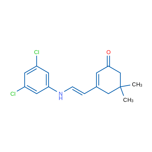3-[(E)-2-[(3,5-Dichlorophenyl)amino]ethenyl]-5,5-dimethylcyclohex-2-en-1-one 1g