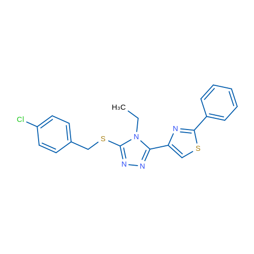 3-{[(4-chlorophenyl)methyl]sulfanyl}-4-ethyl-5-(2-phenyl-1,3-thiazol-4-yl)-4H-1,2,4-triazole 1g