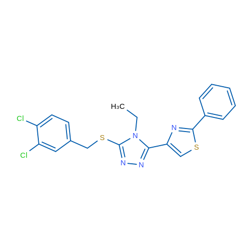 3-{[(3,4-dichlorophenyl)methyl]sulfanyl}-4-ethyl-5-(2-phenyl-1,3-thiazol-4-yl)-4H-1,2,4-triazole 1g