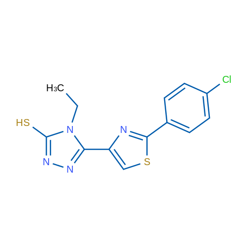 5-[2-(4-Chlorophenyl)-1,3-thiazol-4-yl]-4-ethyl-4H-1,2,4-triazole-3-thiol 1g