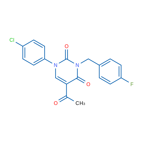 5-Acetyl-1-(4-chlorophenyl)-3-[(4-fluorophenyl)methyl]-1,2,3,4-tetrahydropyrimidine-2,4-dione 1g