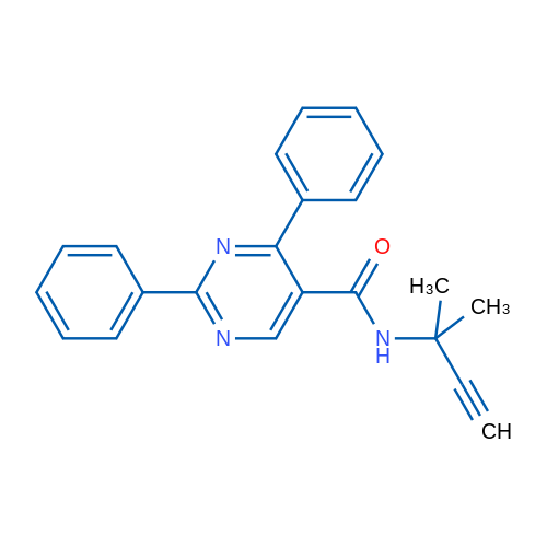 N-(2-Methylbut-3-yn-2-yl)-2,4-diphenylpyrimidine-5-carboxamide 1g