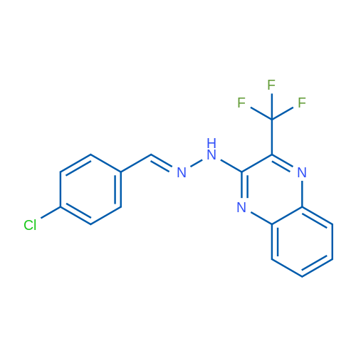 2-[(E)-2-[(4-Chlorophenyl)methylidene]hydrazin-1-yl]-3-(trifluoromethyl)quinoxaline 1g