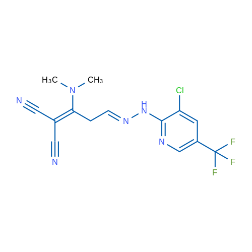 2-[(3E)-3-{2-[3-chloro-5-(trifluoromethyl)pyridin-2-yl]hydrazin-1-ylidene}-1-(dimethylamino)propylidene]propanedinitrile 1g