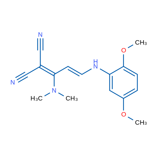 2-[(2E)-3-[(2,5-Dimethoxyphenyl)amino]-1-(dimethylamino)prop-2-en-1-ylidene]propanedinitrile 1g