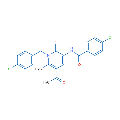 N-{5-acetyl-1-[(4-chlorophenyl)methyl]-6-methyl-2-oxo-1,2-dihydropyridin-3-yl}-4-chlorobenzamide 1g