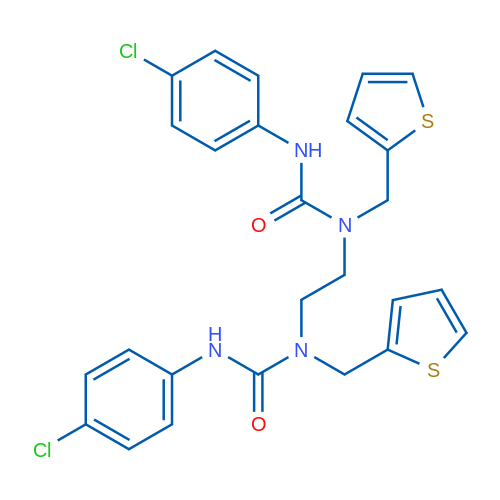 3-(4-Chlorophenyl)-1-(2-{[(4-chlorophenyl)carbamoyl][(thiophen-2-yl)methyl]amino}ethyl)-1-[(thiophen-2-yl)methyl]urea 1g