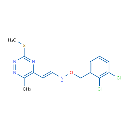[(2,3-Dichlorophenyl)methoxy][(E)-2-[6-methyl-3-(methylsulfanyl)-1,2,4-triazin-5-yl]ethenyl]amine 1g
